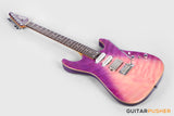 Soloking MS-1 Custom 24 HSS Quilt with Rosewood FB JESCAR - in Purple Wakesurf