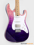 Soloking MS-1 Classic MKII Flat Top with 5A Quilt Special Run - Deep Purple Surf