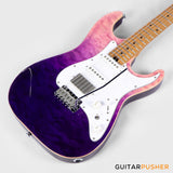 Soloking MS-1 Classic MKII Flat Top with 5A Quilt Special Run - Deep Purple Surf