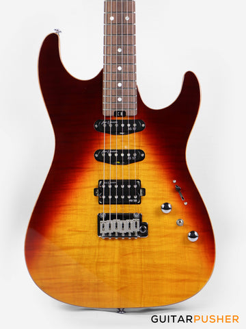 Soloking MS-1 Custom 22 HSS Flat Top with Rosewood FB JESCAR - in Fire Wakesurf