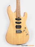 Soloking MS-1 Custom 24 HSS Flat Top FMN Elite with Roasted Flame Maple Neck - Natural Satin