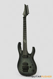 Solar Guitars A1.7FR FB Flame Trans Black Matte 7-String Electric Guitar w/ Floyd Rose 1000