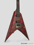 Solar Guitars V1.6 Canibalismo Blood Red Open Pore w/ Blood Splatter Electric Guitar