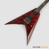 Solar Guitars V1.6 Canibalismo Blood Red Open Pore w/ Blood Splatter Electric Guitar