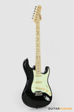 Tagima New T-635 Classic Series S Style Electric Guitar - Black (Maple Fingerboard/Mint Green Pickguard)