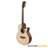 Tyma A2 Custom-ZL Solid Spruce Top Striped Ebony OM Acoustic-Electric Guitar with T5 preamp