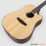 Tyma D-3C NSE Solid Sitka Spruce Top Mahogany Dreadnought Acoustic-Electric Guitar with T-200 MAX preamp
