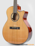 Tyma G-15E Solid Sitka Spruce Top Mahogany Auditorium Nylon String Acoustic-Electric Guitar with T-200 MAX preamp
