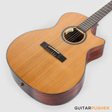 Tyma G-15E Solid Sitka Spruce Top Mahogany Auditorium Nylon String Acoustic-Electric Guitar with T-200 MAX preamp