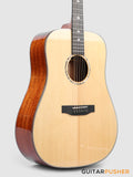 Tyma TD-10E Solid Sitka Spruce Top African Peach Core Dreadnought Acoustic-Electric Guitar with T-200 MAX preamp