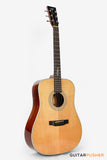 Tyma TD-15E Solid Sitka Spruce Top Dreadnought Acoustic-Electric Guitar with T-200 MAX preamp