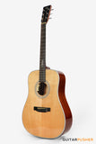 Tyma TD-15E Solid Sitka Spruce Top Dreadnought Acoustic-Electric Guitar with T-200 MAX preamp