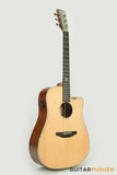 Tyma TD-5CE Solid Sitka Spruce Top Mahogany Dreadnought Acoustic-Electric Guitar with OS1 Pickup