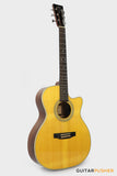 Tyma TFC-28E Solid Engelmann Spruce Top Indian Rosewood OM Acoustic-Electric Guitar with Fishman Matrix Infinity Blend Pickup System & Case