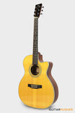Tyma TFC-28E Solid Engelmann Spruce Top Indian Rosewood OM Acoustic-Electric Guitar with Fishman Matrix Infinity Blend Pickup System & Case