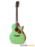 Tyma TG-5E Live MG (Mint Green) Solid Sitka Spruce Top Sapele Grand Auditorium Acoustic-Electric Guitar with T200 MAX preamp