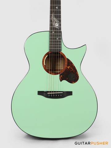 Tyma TG-5E Live MG (Mint Green) Solid Sitka Spruce Top Sapele Grand Auditorium Acoustic-Electric Guitar with T200 MAX preamp