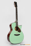 Tyma TG-5E Live MG (Mint Green) Solid Sitka Spruce Top Sapele Grand Auditorium Acoustic-Electric Guitar with T200 MAX preamp
