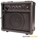 Vintage Coaster Series V495 5-String JB Bass w/ Kinsman 10-Watt Bass Amplifier, Gig Bag, & Accessories - Boulevard Black