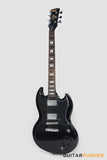 Vintage Coaster Series V69 Electric Guitar w/ Kinsman 10-Watt Amplifier, Gig Bag, & Accessories - Boulevard Black