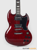 Vintage Coaster Series V69 Electric Guitar w/ Kinsman 10-Watt Amplifier, Gig Bag, & Accessories - Cherry Red