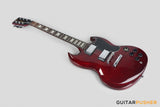 Vintage Coaster Series V69 Electric Guitar w/ Kinsman 10-Watt Amplifier, Gig Bag, & Accessories - Cherry Red
