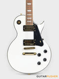 Vintage V100 Reissued Singlecut Electric Guitar w/ Gold Hardware - Arctic White