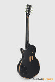 Vintage V100 Icon Singlecut Electric Guitar - Distressed Black Over Sunburst