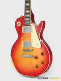 Vintage V100 Icon Singlecut Electric Guitar - Distressed Cherry Sunburst