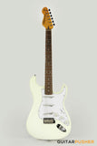 Vintage V6JMH "Fillmore" Hendrix-Inspired Reverse S-Style Electric Guitar - Olympia White