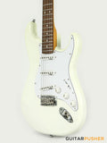 Vintage V6JMH "Fillmore" Hendrix-Inspired Reverse S-Style Electric Guitar - Olympia White