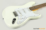 Vintage V6JMH "Fillmore" Hendrix-Inspired Reverse S-Style Electric Guitar - Olympia White