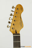 Vintage V6 Icon S-Style Electric Guitar (Distressed Gun Hill Blue over Sunburst)