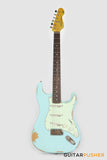 Vintage V6 Icon S-Style Electric Guitar - Distressed Laguna Blue