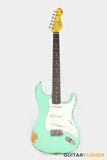 Vintage V6 Icon S-Style Electric Guitar - Distressed Ventura Green