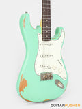 Vintage V6 Icon S-Style Electric Guitar - Distressed Ventura Green