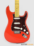 Vintage V6M Reissue S-Style Electric Guitar - Firenza Red