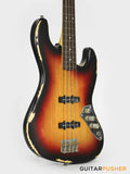 Vintage V74 Icon Fretless 4-String JB Bass - Sunset Sunburst