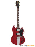 Vintage VS6V Reissued Vintage Style Vibrato SG - Cherry Red