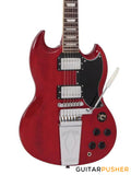 Vintage VS6V Reissued Vintage Style Vibrato SG - Cherry Red