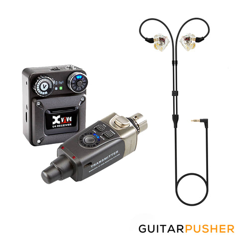 Xvive Audio T9 In-Ear Monitor Headphones & U4 In-Ear Monitor Wireless System (Black)