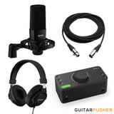 Audient Mic, Headphones and EVO4 2-in/2-out Digital Audio Interface for Recording BUNDLE