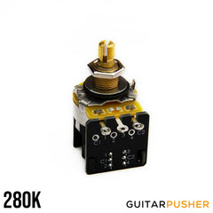 Bareknuckle CTS Custom Audio Taper Push-Pull 3/8 Tall US Bushing 24 Fine Spline Split Shaft Potentiometer