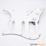 Bareknuckle Pre-wired Parchment White Standard 3 ply 11-hole pickguard HSS + Electronics, Parchment White Parts