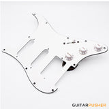 Bareknuckle Pre-wired Parchment White Standard 3 ply 11-hole pickguard HSS + Electronics, Parchment White Parts