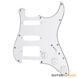 Bareknuckle Pre-wired Parchment White Standard 3 ply 11-hole pickguard HSS + Electronics, Parchment White Parts