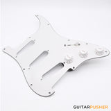 Bareknuckle Pre-wired Parchment White Standard 3 ply 11-hole pickguard SSS + Electronics, Parchment White Parts