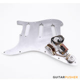 Bareknuckle Pre-wired Parchment White Standard 3 ply 11-hole pickguard SSS + Electronics, Parchment White Parts