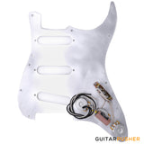 Bareknuckle Pre-wired Parchment White Standard 3 ply 11-hole pickguard SSS + Electronics, Parchment White Parts