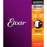 Elixir Acoustic 80/20 Bronze Standard Gauge Acoustic Guitar Strings with NANOWEB Coating